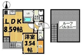 GRANDTIC 越谷レイクタウン【2階】の間取り