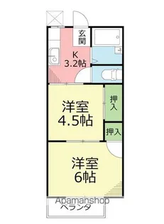 湘南シーサイドコーポ【2階】の間取り