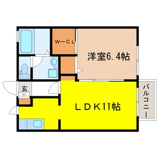 コートヴィレッジ宮千代【1階】の間取り