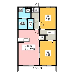アレリア・レクレール【2階】の間取り