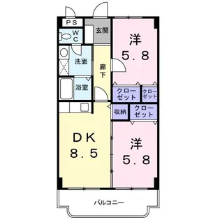 サニーヒル【4階】の間取り