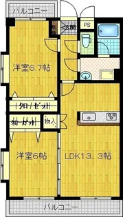 エスト壱番館・弐番館【3階】の間取り