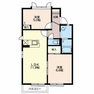 ヒルズ桜ヶ丘【2階】の間取り