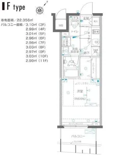 ZOOM横浜関内【4階】の間取り