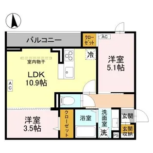 NOBLE VILLA草加西町B【3階】の間取り
