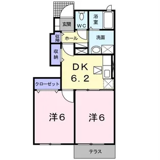 ムーンヴェルジュB・C・D【1階】の間取り