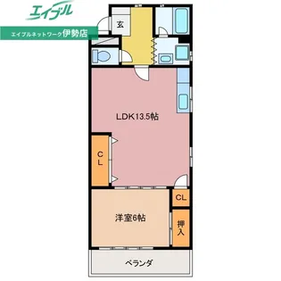 エステートヤマキ【2階】の間取り