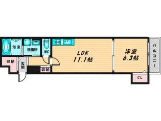 クリエオーレ大今里II【2階】の間取り
