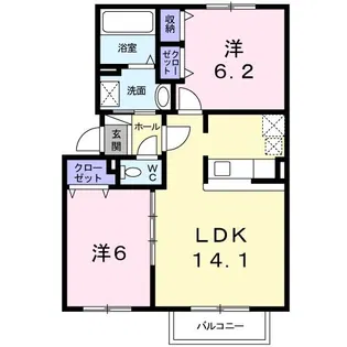 レイクサイド・ヴィラ【2階】の間取り