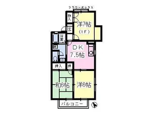 エーデルハイムハシモト【1階】の間取り