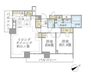 Brillia Tower浜離宮【5階】の間取り