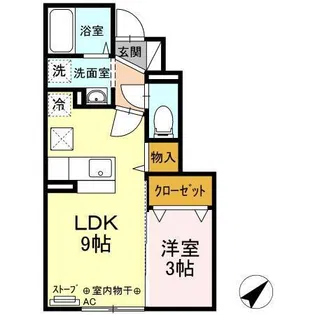 ボヌールグランモア A(むつ市)【1階】の間取り
