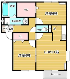 サンガーデン宮本C【1階】の間取り