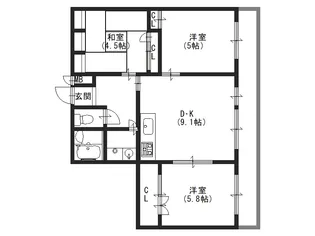 メゾンショコラ【3階】の間取り