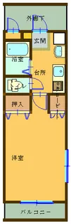 1Kの間取り画像