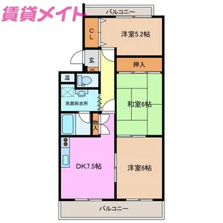 アンソレイエ【1階】の間取り