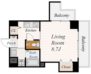 エクシード城南【7階】の間取り