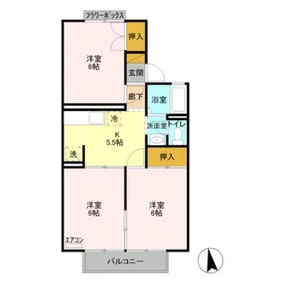 コーポなみまつ II【1階】の間取り