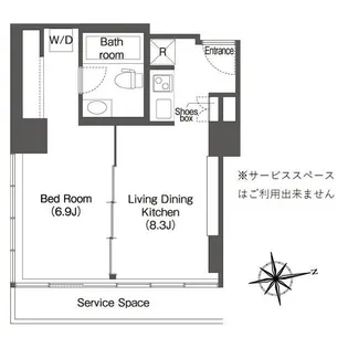 ウエリスアーバン品川タワー【13階】の間取り