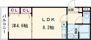 ジーメゾン初芝パックス【3階】の間取り