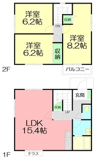 神奈川県中郡二宮町百合が丘2【一戸建】の間取り