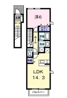 ラヴェンデル ツヴァイ【2階】の間取り