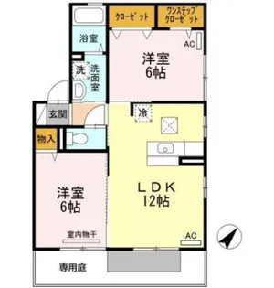 ルクプル B棟【1階】の間取り