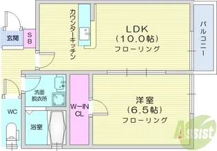 白萩町新築アパート【1階】の間取り