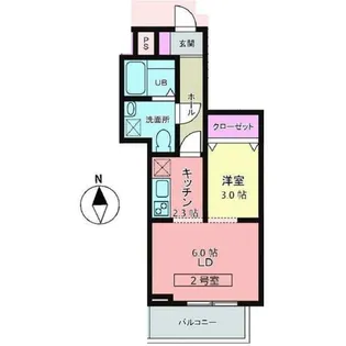 メリディアン川平 壱番館【2階】の間取り