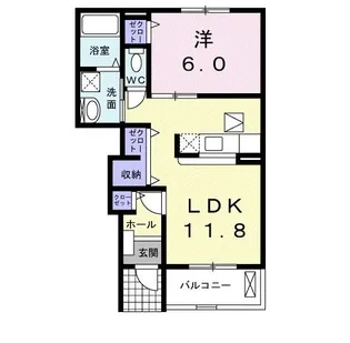 アメニティ鶴崎【1階】の間取り