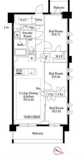東京都新宿区払方町【マンション】の間取り