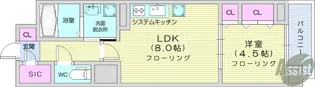 シーズンフラッツ一番町【9階】の間取り
