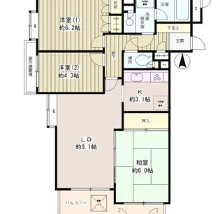 フラットガーデン浜田山【3階】の間取り