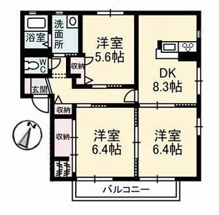 ペルレ A棟【2階】の間取り