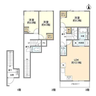 東京都大田区西蒲田5【一戸建】の間取り