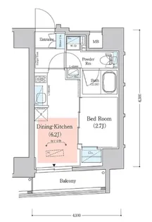 アーバネックス西新宿II【8階】の間取り