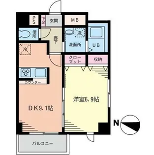フォーレスト清水橋【4階】の間取り