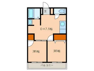 ライトハイツC棟【1階】の間取り