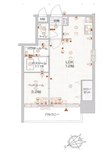 ウインステージ箱崎【4階】の間取り