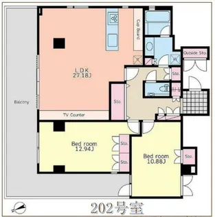 プラチネサンク【2階】の間取り