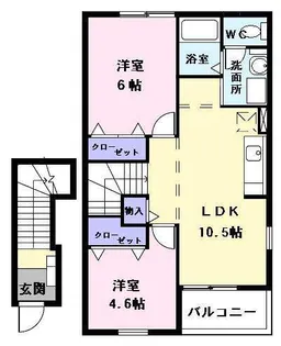 ヴェローナ【1階】の間取り
