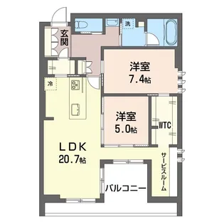 エテルノ大宮【1階】の間取り