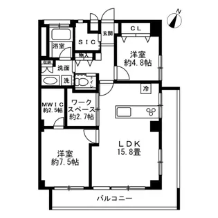 マンション牛込【5階】の間取り