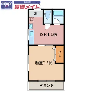 岸田ハイツ【2階】の間取り