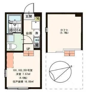 ハーモニーテラス新河岸II【1階】の間取り