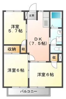 オーキッドSANO B【2階】の間取り