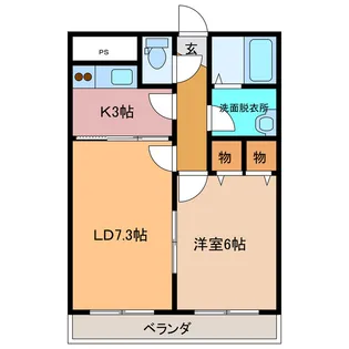 シャルム参番館【4階】の間取り