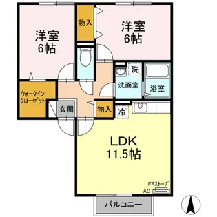 パルーシア【2階】の間取り
