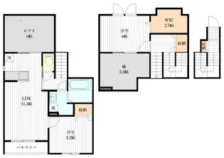 ベルリードメイプル【2階】の間取り