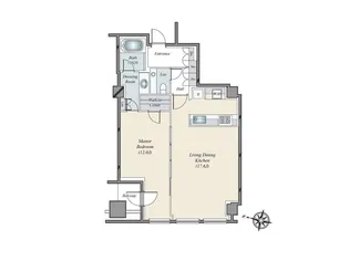 平河町森タワーレジデンス【19階】の間取り